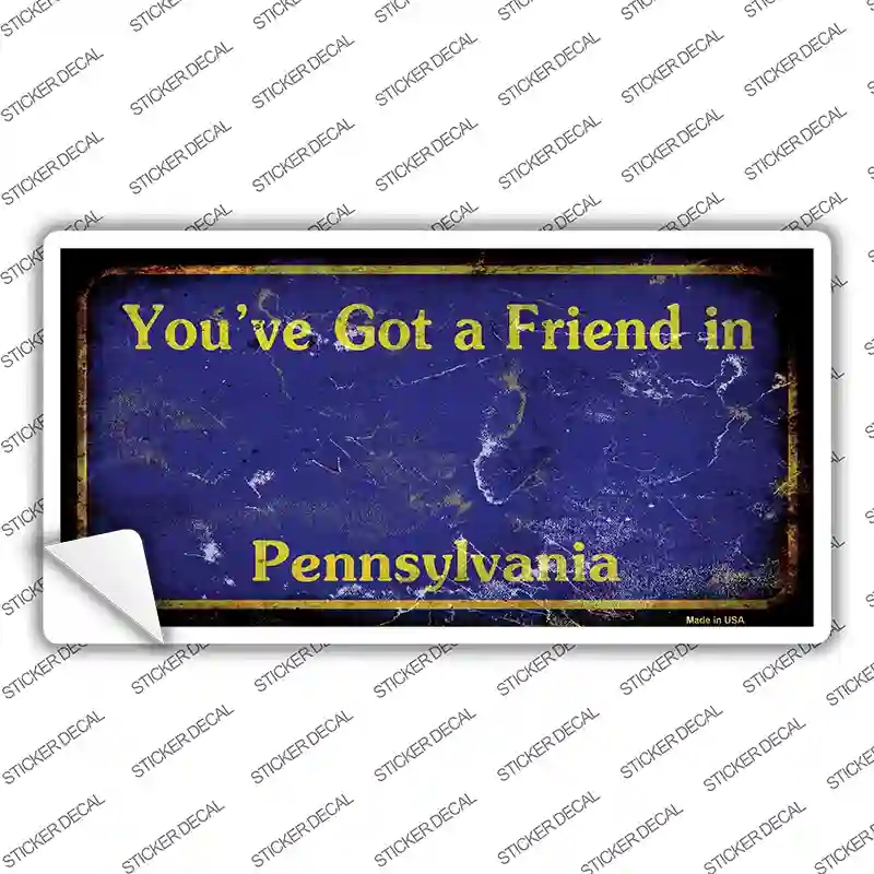 LP-8199s-L Pennsylvania Rusty Novelty Sticker Decal, Large