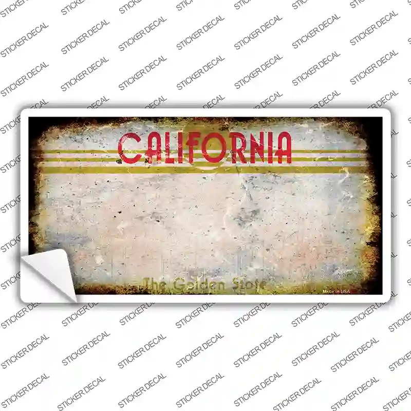 LP-8200s-S California Golden State Rusty Blank Novelty Sticker Decal, Small