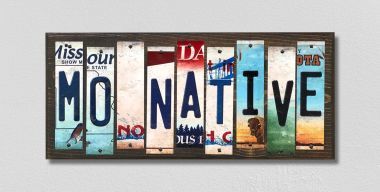 WS-526 MO Native License Plate Strips Novelty Wood Signs