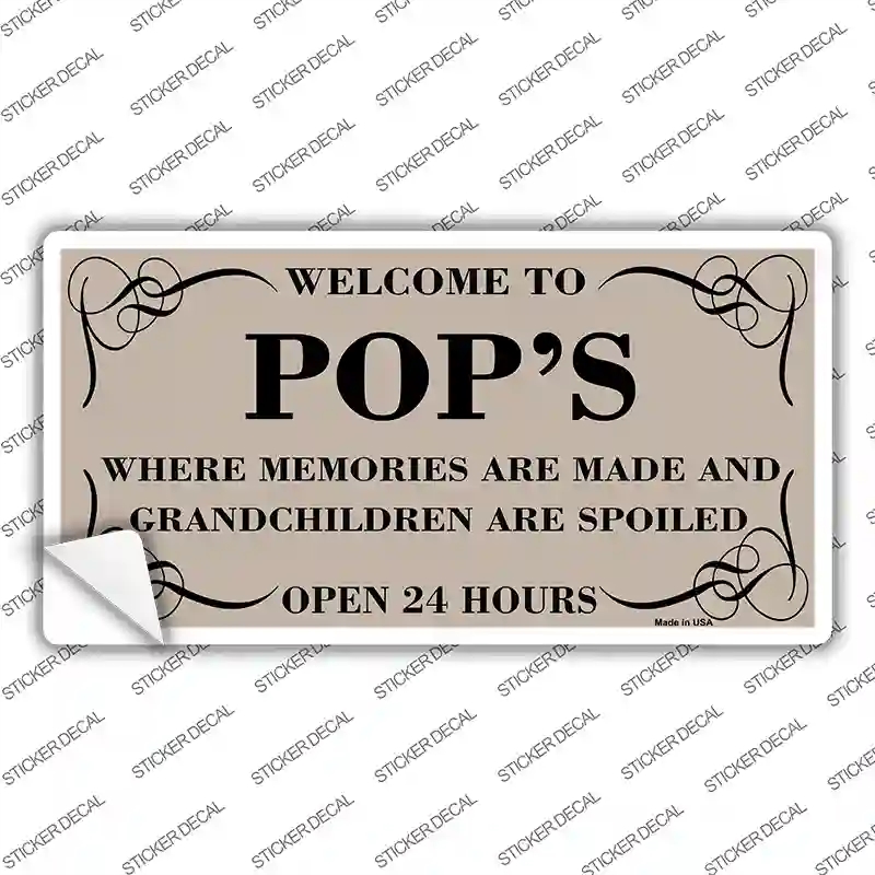 LP-4457s-XL Welcome to Pops Novelty Sticker Decal, Extra Large