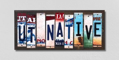WS-545 UT Native License Plate Strips Novelty Wood Signs