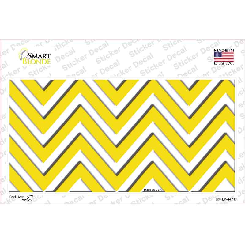 LP-4471s-M Yellow Chevron Novelty Sticker Decal, Medium