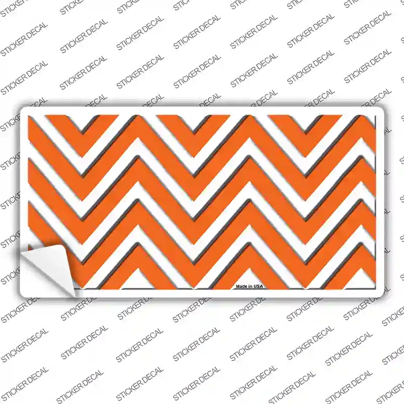 LP-4472s-S Orange Chevron Novelty Sticker Decal, Small