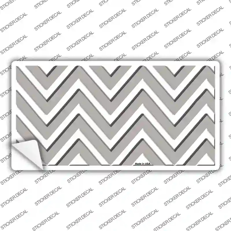 LP-4474s-L Gray Chevron Novelty Sticker Decal, Large