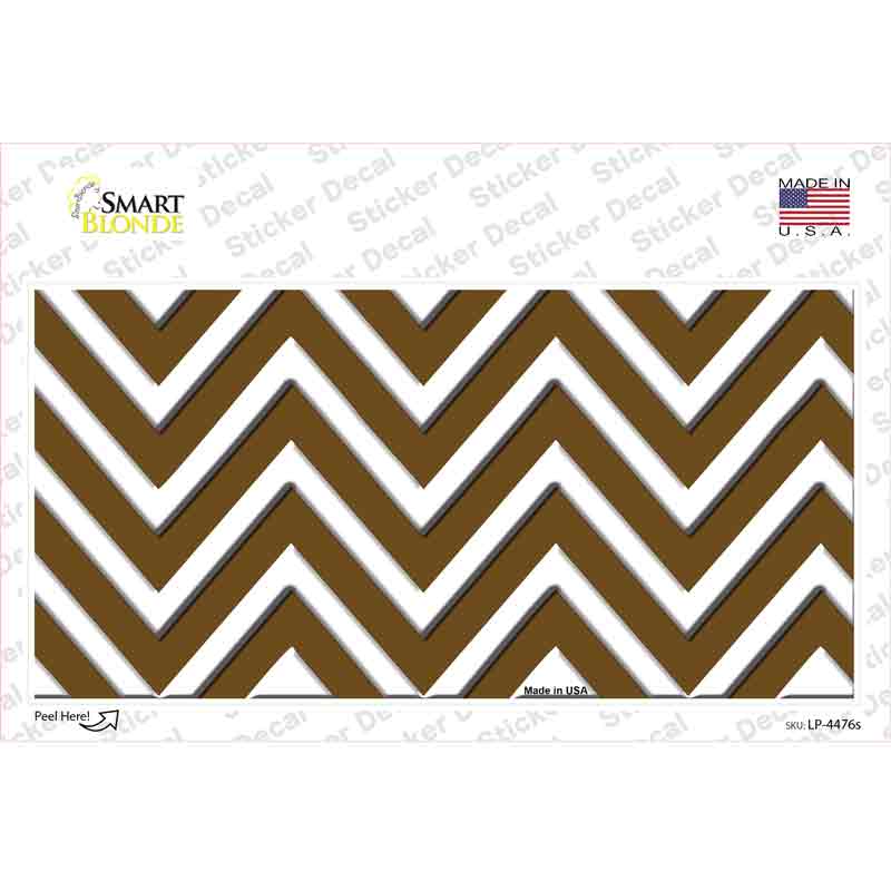 LP-4476s-M Brown Chevron Novelty Sticker Decal, Medium