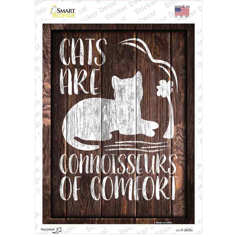P-2635s-M Cats Are Connoisseurs Novelty Rectangular Sticker Decal, Medium