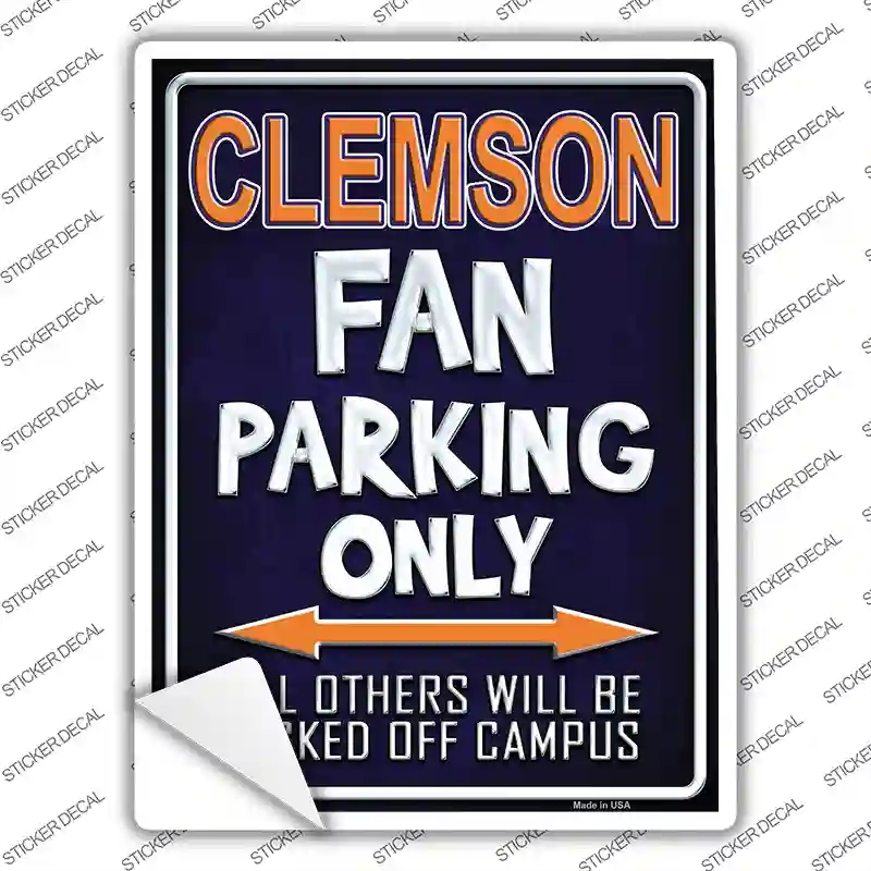 P-273s-S Clemson Novelty Rectangle Sticker Decal, Small