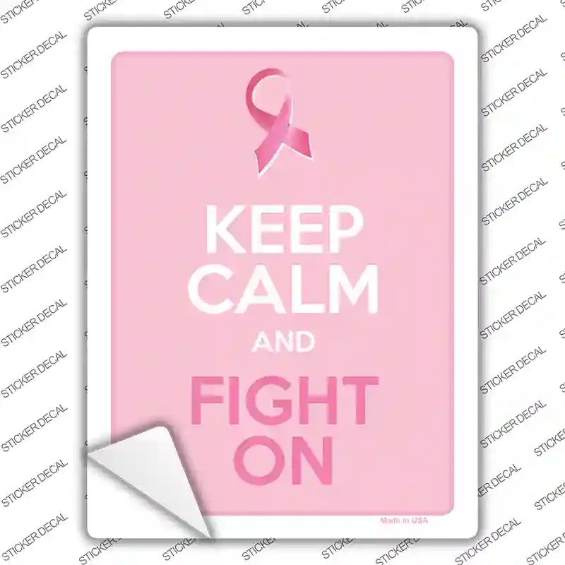 P-185s-L Keep Calm Fight on Novelty Rectangle Sticker Decal, Large