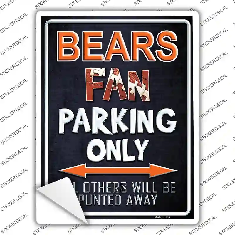 P-2009s-XL Bears Novelty Rectangle Sticker Decal, Extra Large