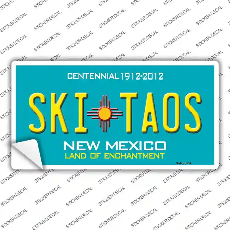 LP-8290s-XL Ski Taos Teal   Mexico Novelty Sticker Decal, Extra Large