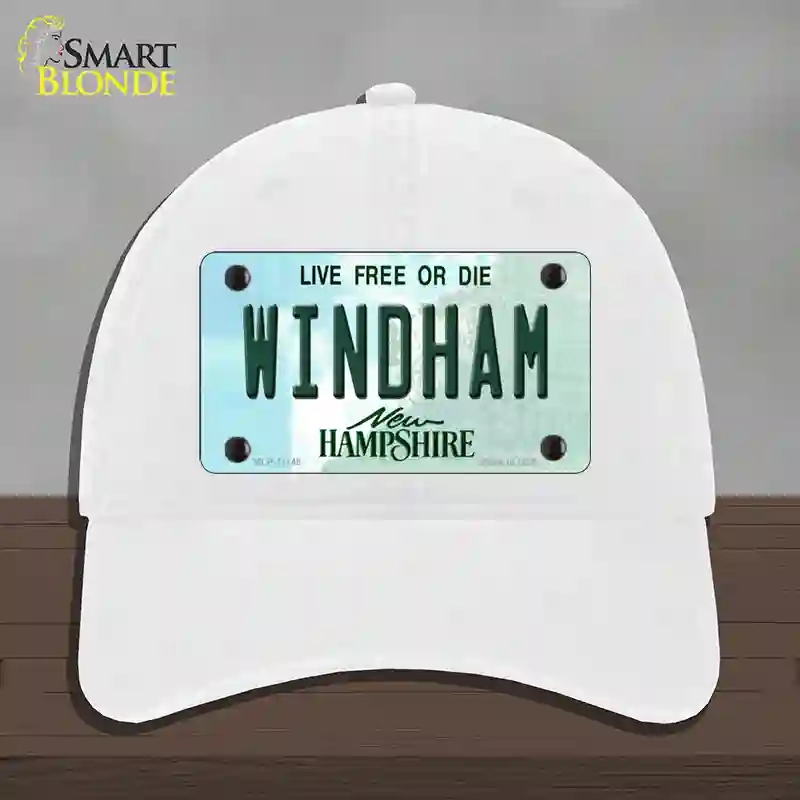 HAT14-MLP-11148 Windham   Hampshire State Novelty License Plate Hat, Unconstructed Cotton - White