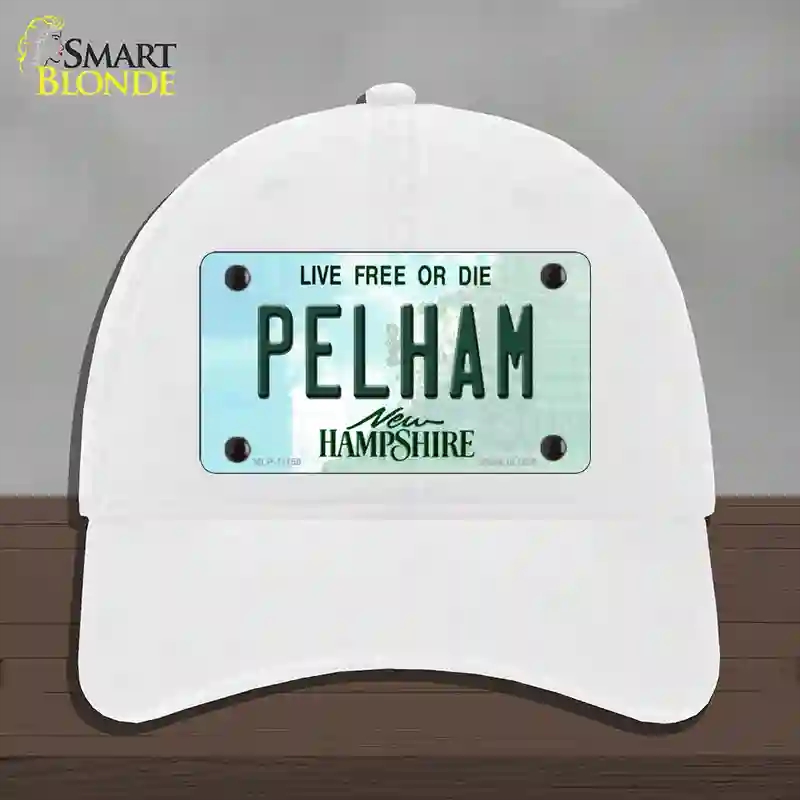 HAT14-MLP-11150 Pelham   Hampshire State Novelty License Plate Hat, Unconstructed Cotton - White