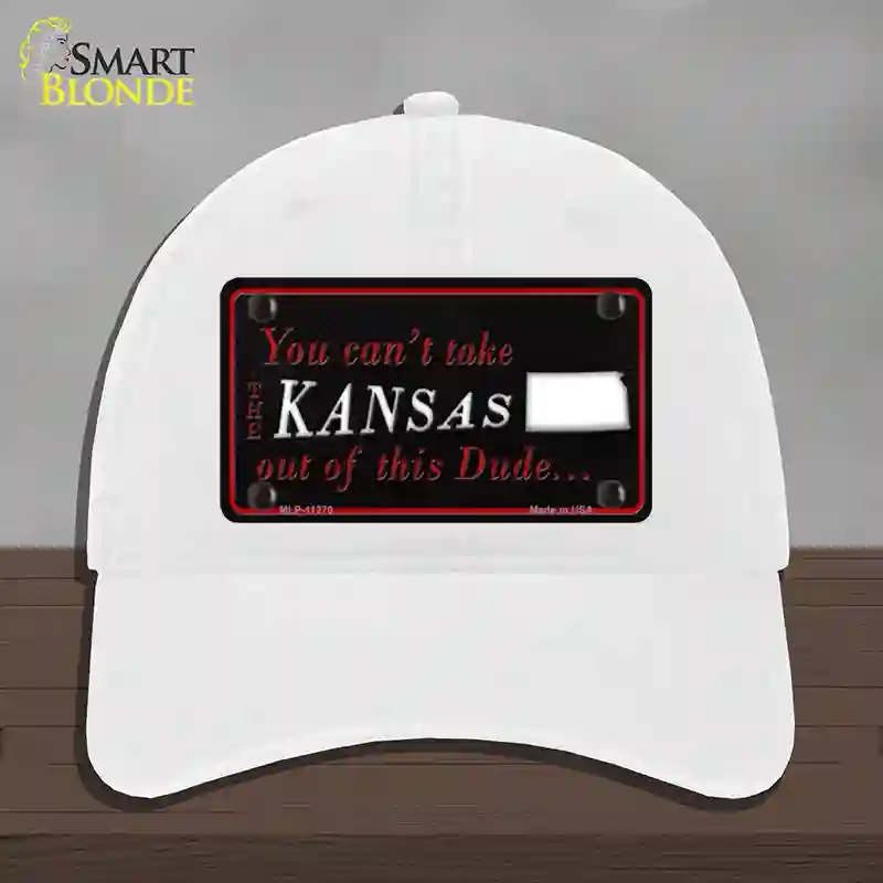HAT14-MLP-11270 Kansas Dude Novelty License Plate Hat, Unconstructed Cotton - White