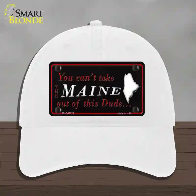 HAT14-MLP-11273 Maine Dude Novelty License Plate Hat, Unconstructed Cotton - White