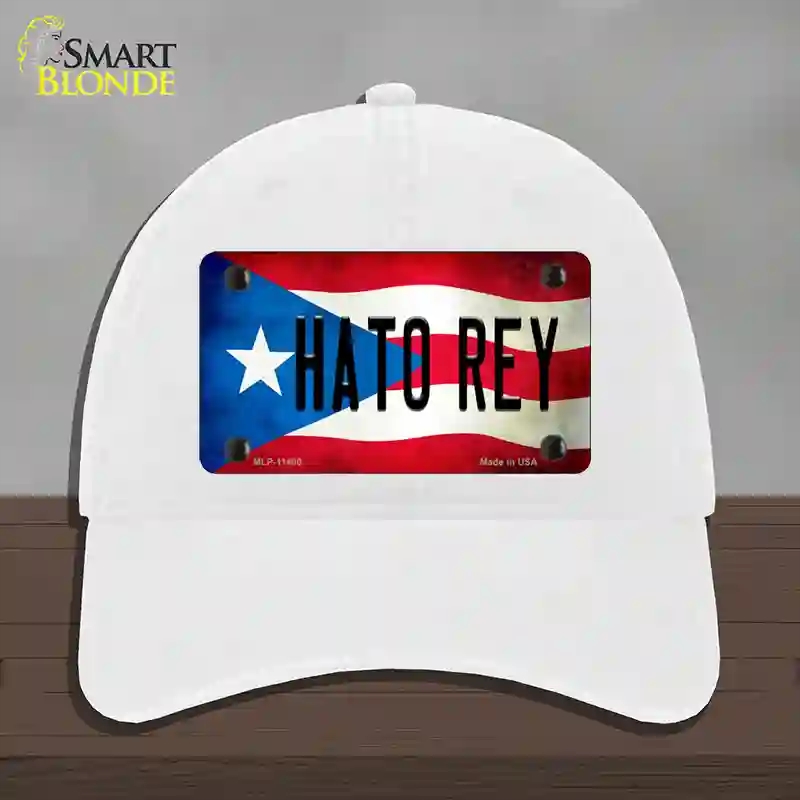 HAT14-MLP-11400 Hato Rey Puerto Rico Flag Novelty License Plate Hat, Unconstructed Cotton - White