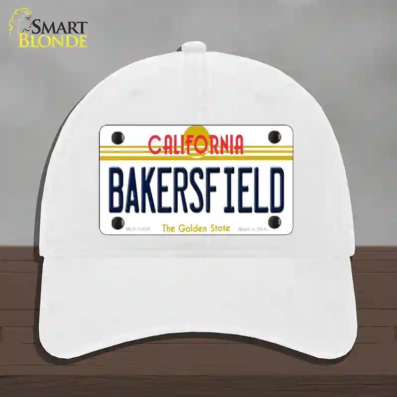 HAT14-MLP-11425 Bakersfield California Novelty License Plate Hat, Unconstructed Cotton - White
