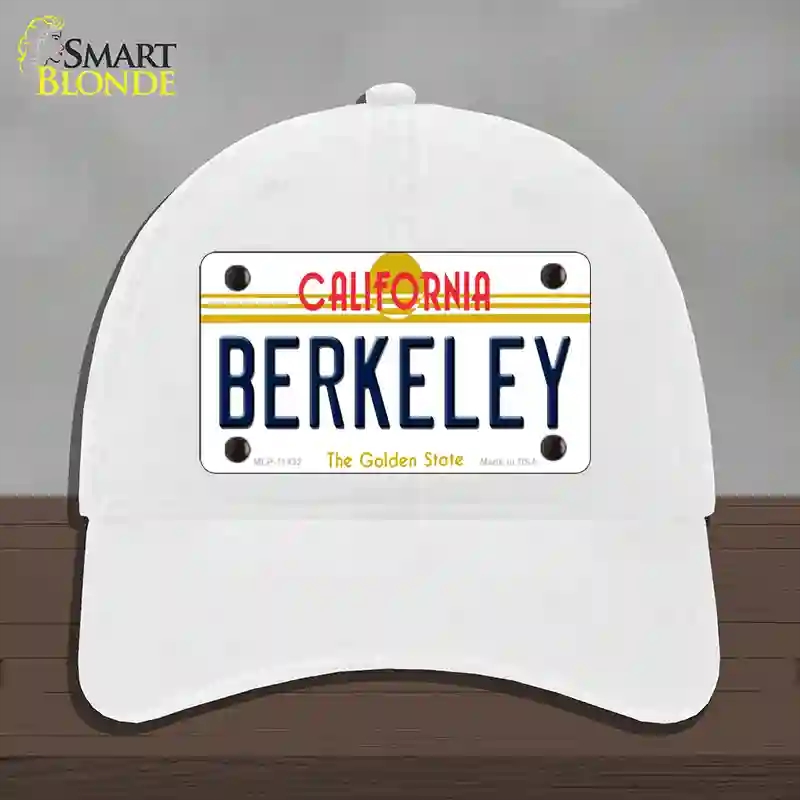 HAT14-MLP-11432 Berkeley California Novelty License Plate Hat, Unconstructed Cotton - White