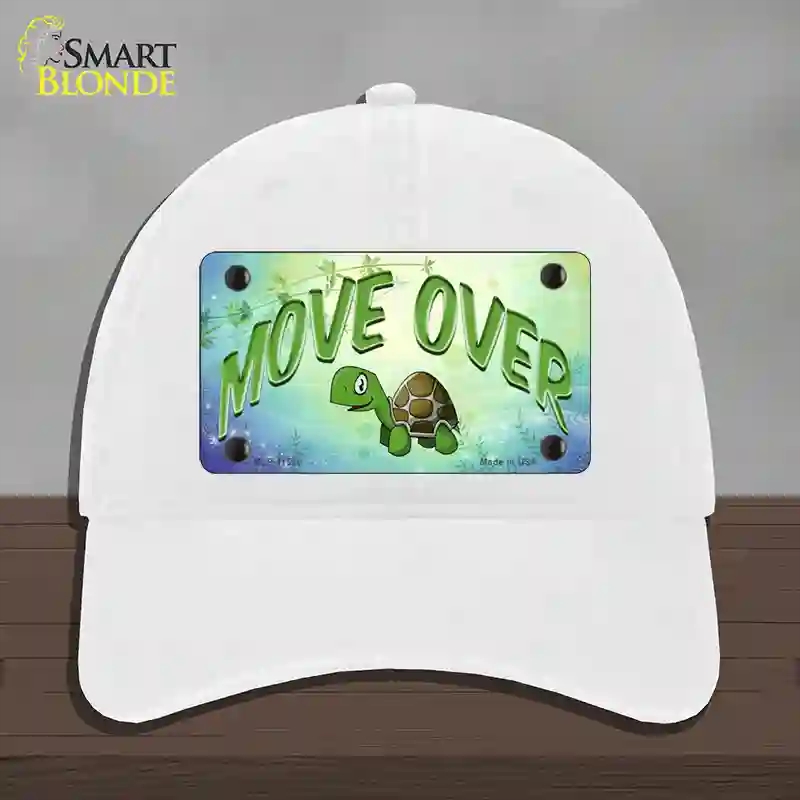 HAT14-MLP-11565 Move Over Novelty License Plate Hat, Unconstructed Cotton - White