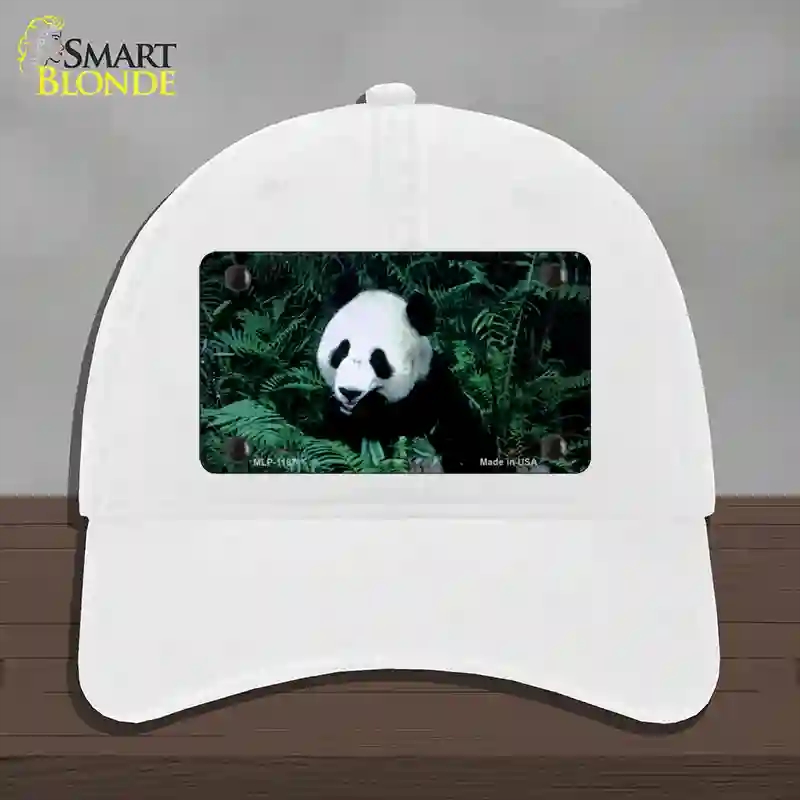 HAT14-MLP-1187 Panda Bear Novelty License Plate Hat, Unconstructed Cotton - White