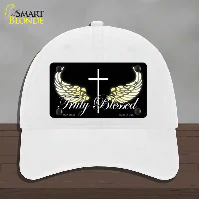 HAT14-MLP-11940 Truly Blessed Novelty License Plate Hat, Unconstructed Cotton - White