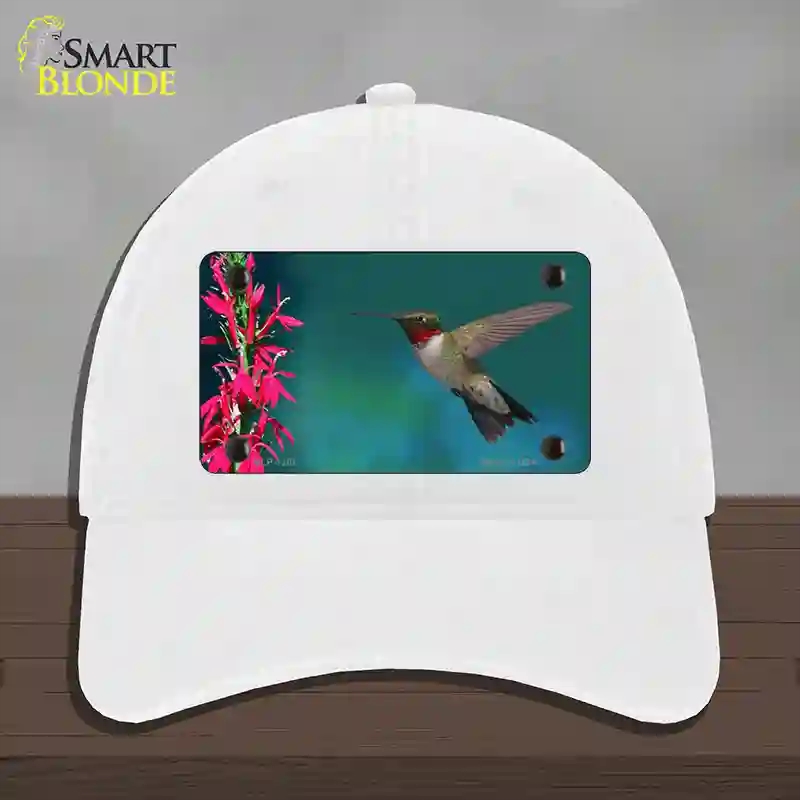 HAT14-MLP-1201 Humming Bird Novelty License Plate Hat, Unconstructed Cotton - White