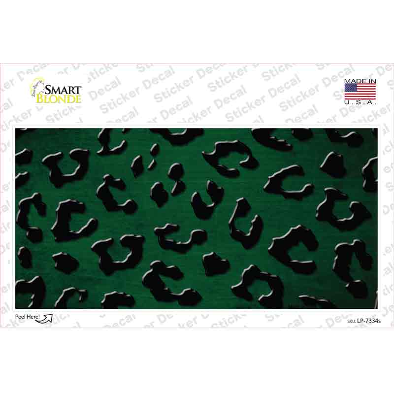 LP-7334s-M Green Black Cheetah Oil Rubbed Novelty Sticker Decal, Medium
