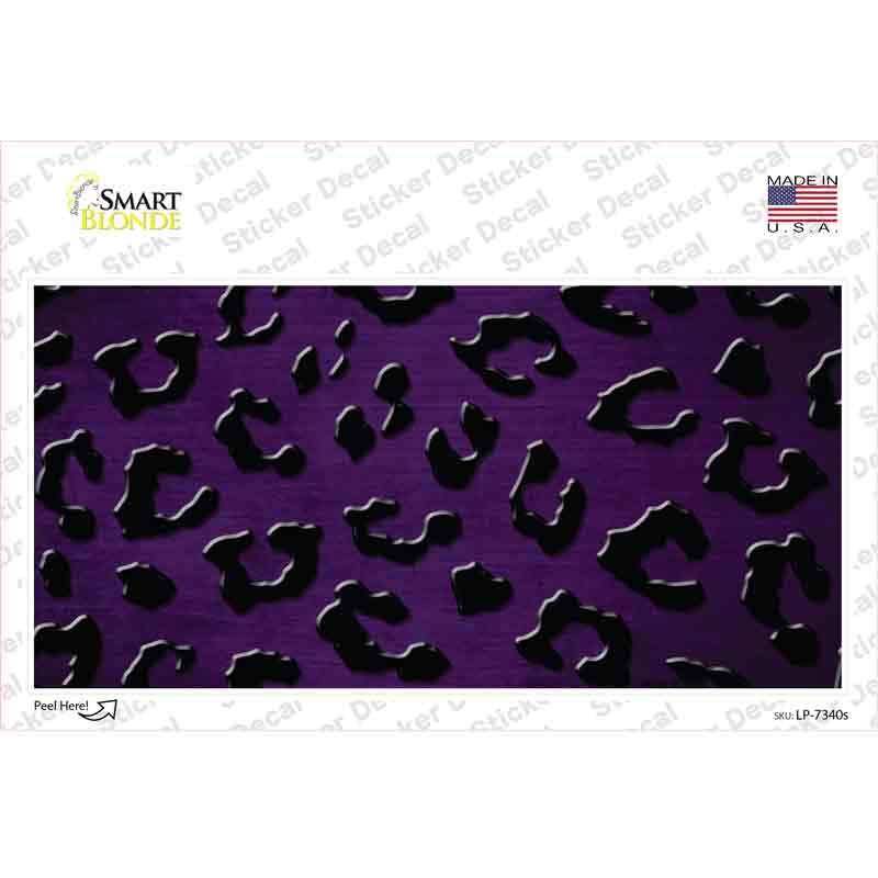 LP-7340s-M Purple Black Cheetah Oil Rubbed Novelty Sticker Decal, Medium