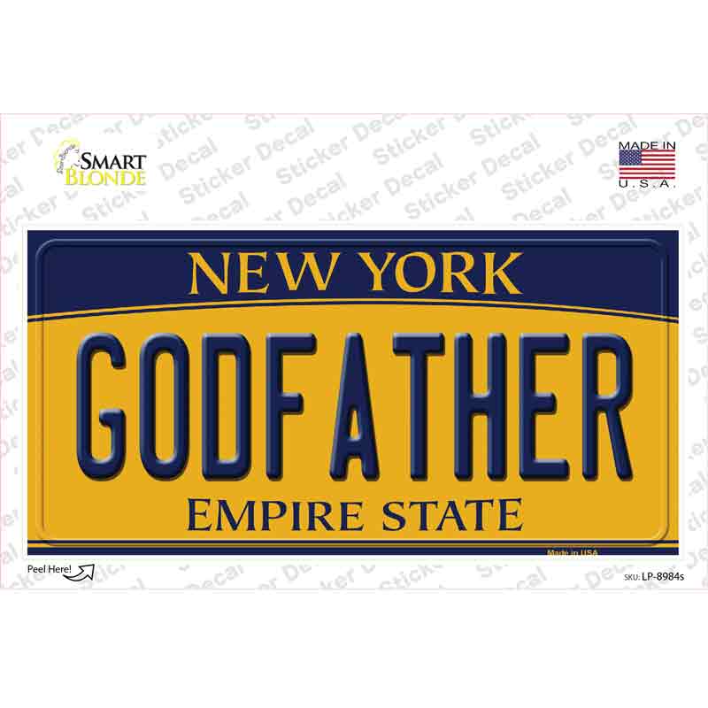 LP-8984s-M Godfather   York Novelty Sticker Decal, Medium