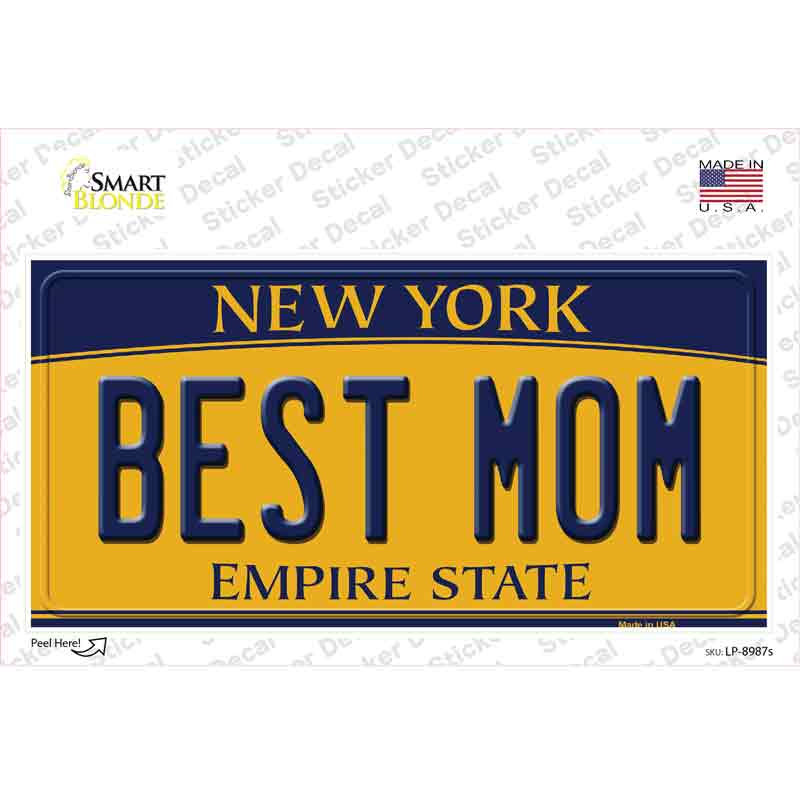LP-8987s-M Best Mom   York Novelty Sticker Decal, Medium