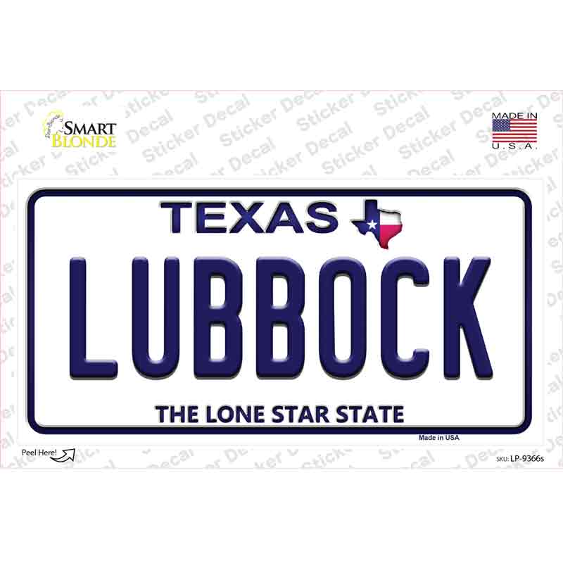 LP-9366s-M Lubbock Texas Novelty Sticker Decal, Medium
