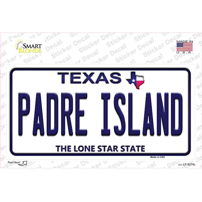 LP-9374s-M Padre Island Texas Novelty Sticker Decal, Medium