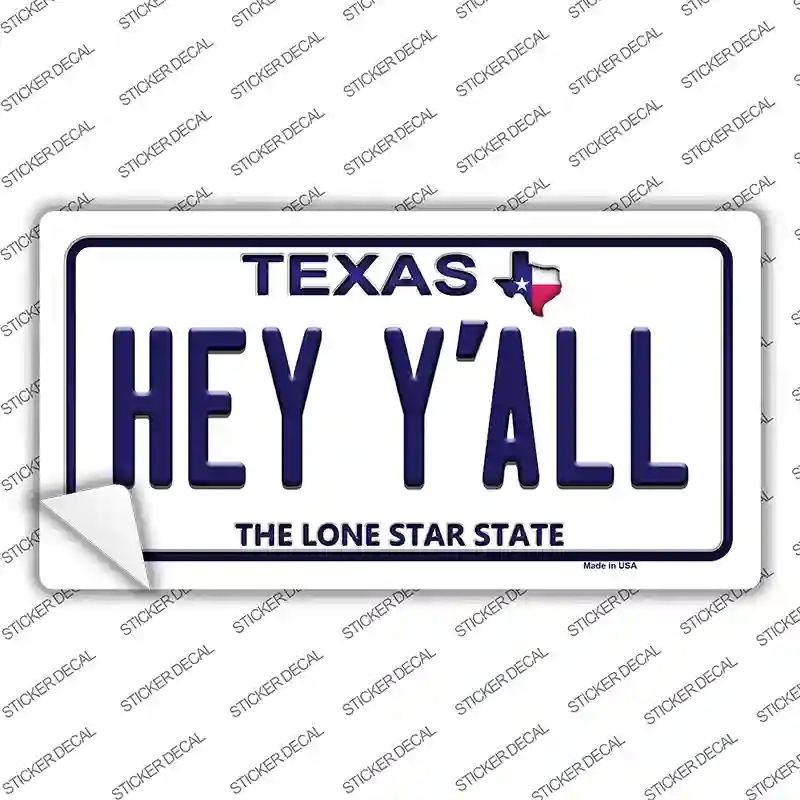 LP-9384s-L Hey Yall Texas Novelty Sticker Decal, Large