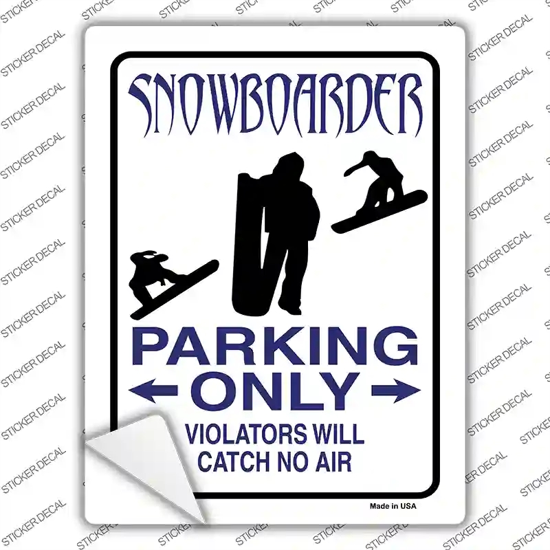 P-837s-L Snowboarder Only Novelty Rectangle Sticker Decal, Large