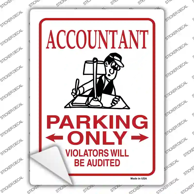 P-853s-XL Accountant Parking Audited Novelty Rectangular Sticker Decal, Extra Large