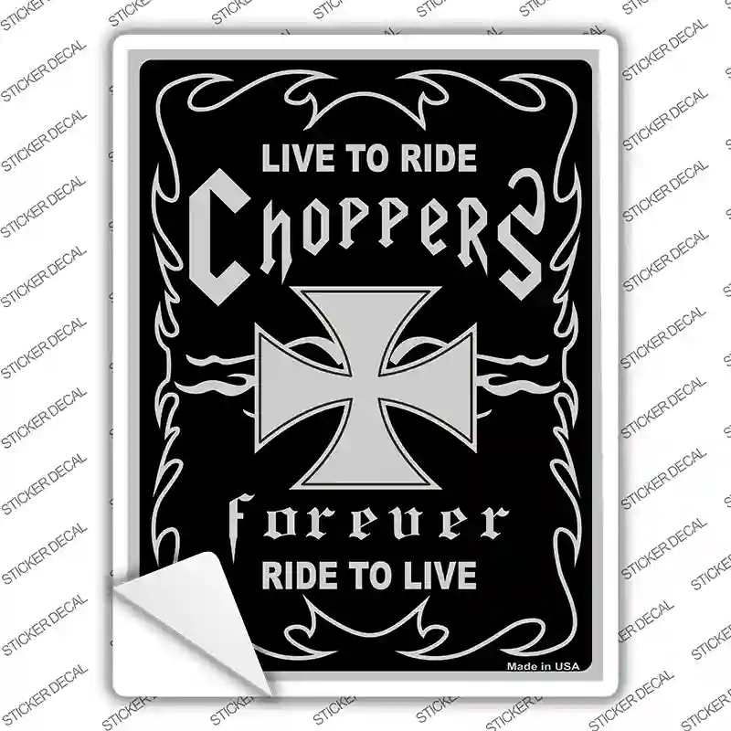 P-003s-L Live to Ride Novelty Rectangle Sticker Decal, Large