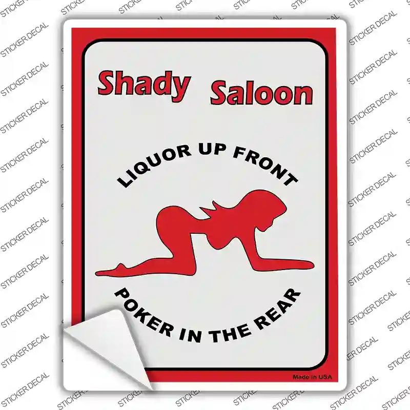 P-006s-S Shady Saloon Novelty Rectangle Sticker Decal, Small