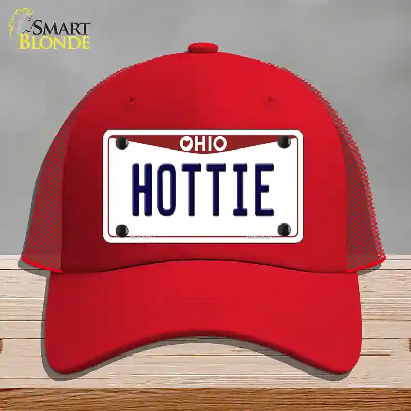 HAT17-MLP-10077 Hottie Ohio Novelty License Plate Hat, Mesh - Red