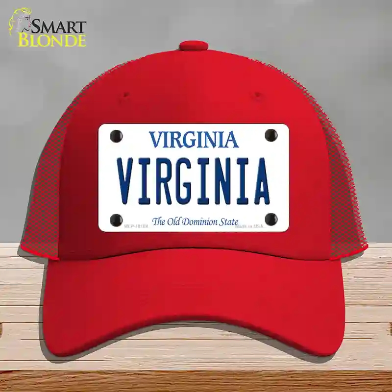 HAT17-MLP-10104 Virginia Old Dominion Novelty License Plate Hat, Mesh - Red