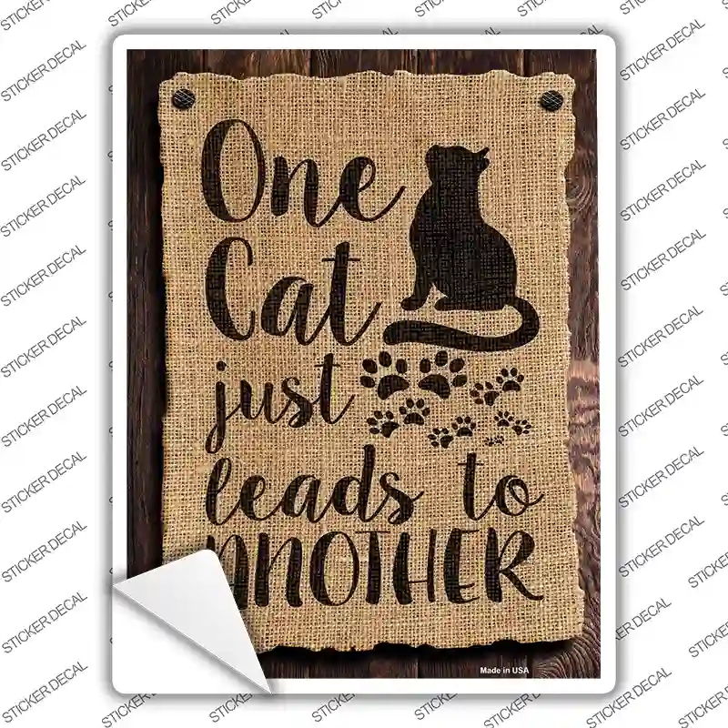 P-2641s-XL One Cats Leads to Another Novelty Rectangular Sticker Decal, Extra Large