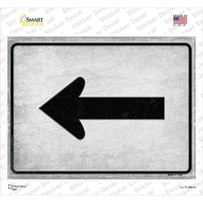 P-2661s-M Left Arrow Novelty Rectangle Sticker Decal, Medium