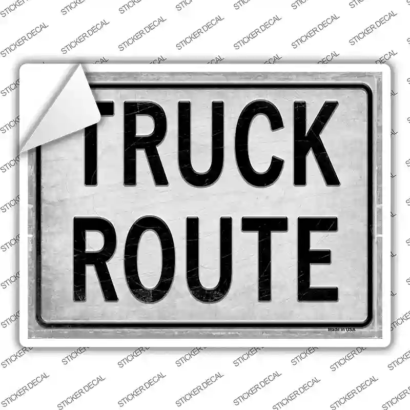P-2669s-L Truck Route Novelty Rectangle Sticker Decal, Large