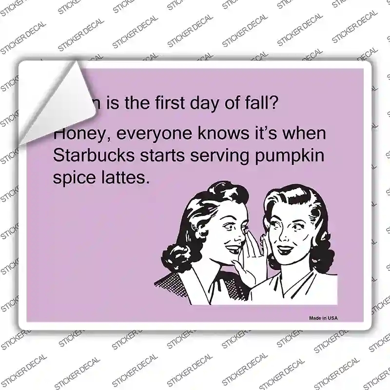 P-970s-S First Day of Fall Novelty Rectangle Sticker Decal, Small