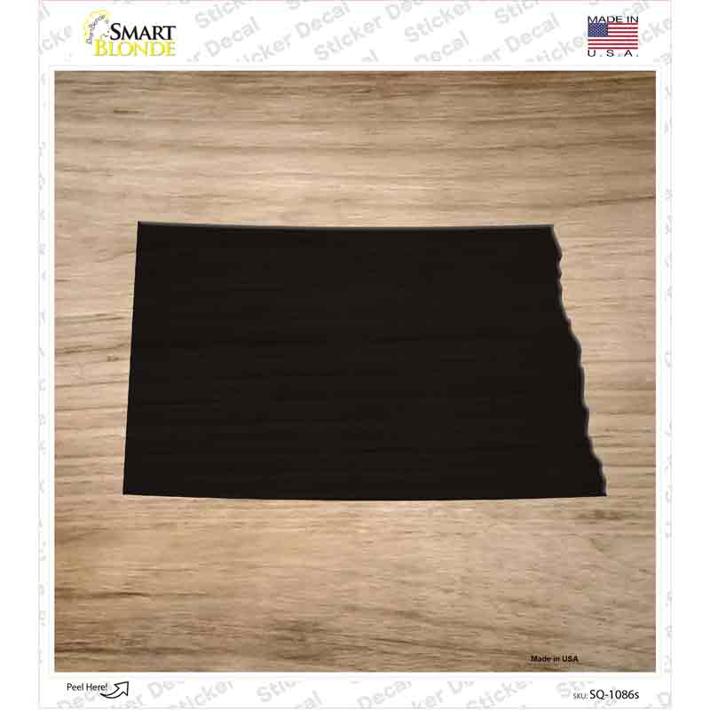 SQ-1086s-M North Dakota Shape Letter Tile Novelty Square Sticker Decal, Medium