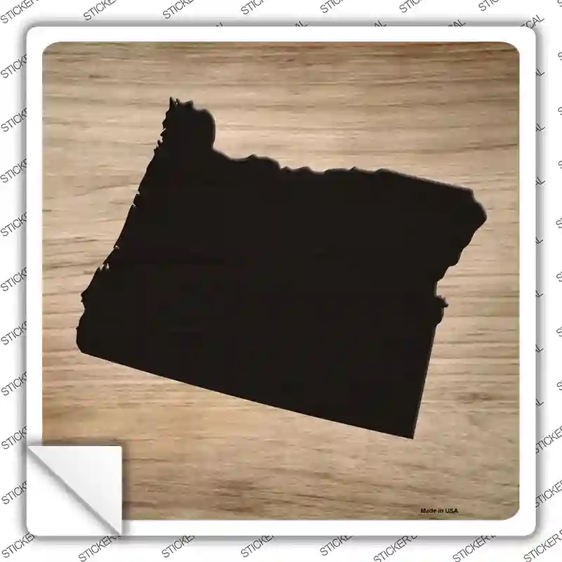 SQ-1089s-S Oregon Shape Letter Tile Novelty Square Sticker Decal, Small