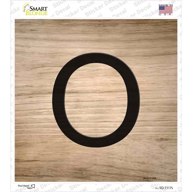 SQ-1117s-M O Letter Tile Novelty Square Sticker Decal, Medium