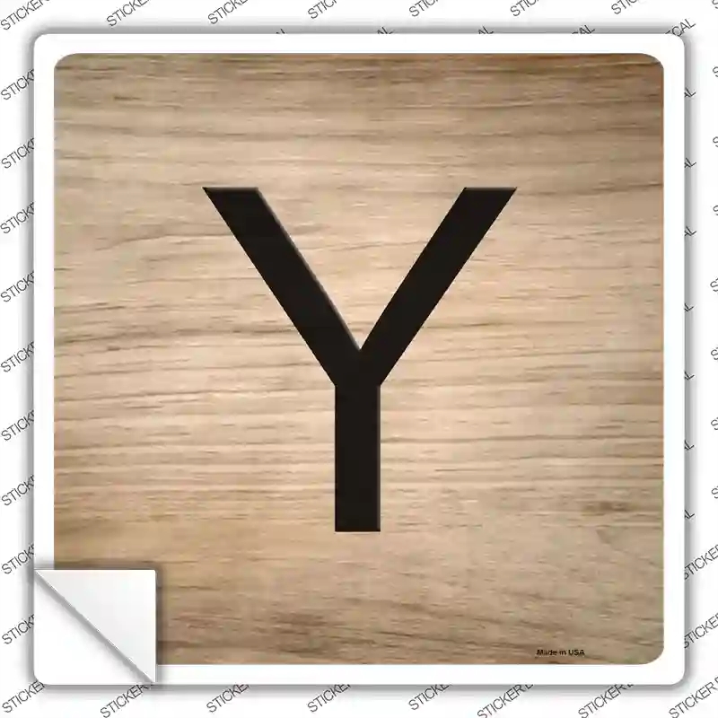 SQ-1127s-L Y Letter Tile Novelty Square Sticker Decal, Large