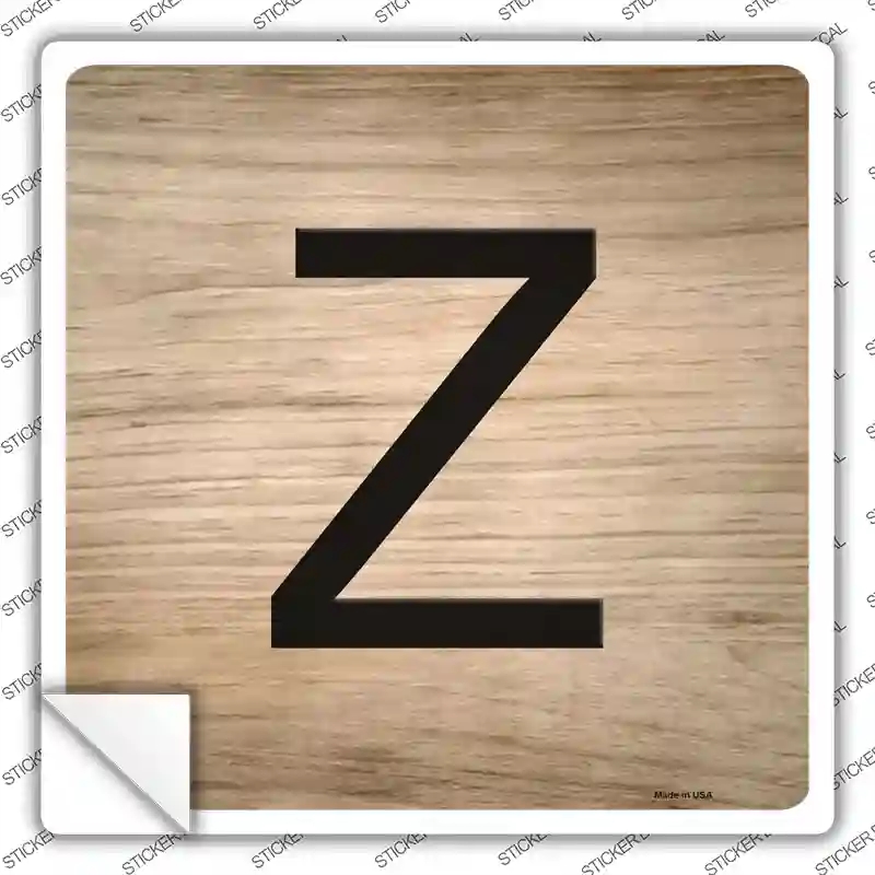 SQ-1128s-L Z Letter Tile Novelty Square Sticker Decal, Large