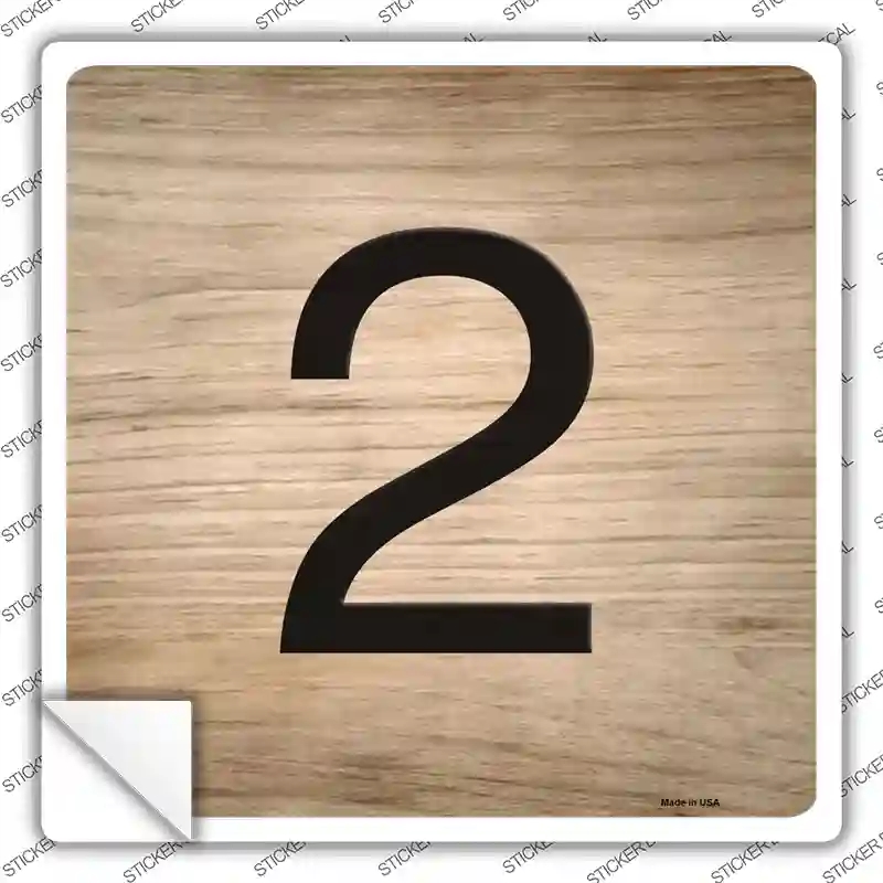 SQ-1303s-XL 2 Number Tiles Novelty Square Sticker Decal, Extra Large