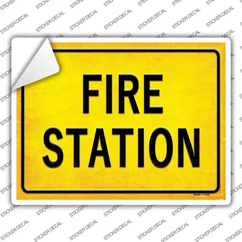 P-2694s-XL Fire Station Novelty Rectangle Sticker Decal, Extra Large
