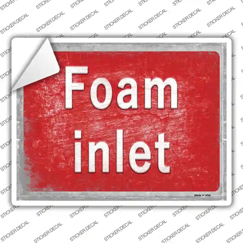 P-2702s-XL Foam Inlet Red Novelty Rectangle Sticker Decal, Extra Large